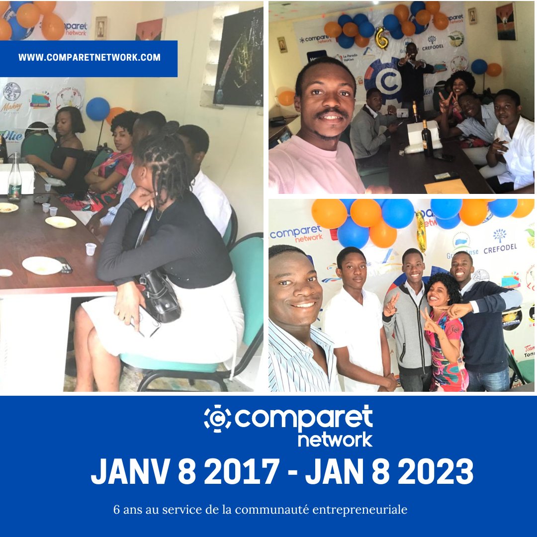 Comparetnetwork's tweet photo. Pour les 6 ans de COMPARET, le co-fondateur @Yzidorpierre , le staff administratif et les bénévoles sont réunis dans les locaux de COMPARET autour d'une table comme lors de notre première réunion pour discuter sur nos perspectives et organiser ensemble l'agenda de l'année 2023. https://t.co/Z1eEbyIBEx