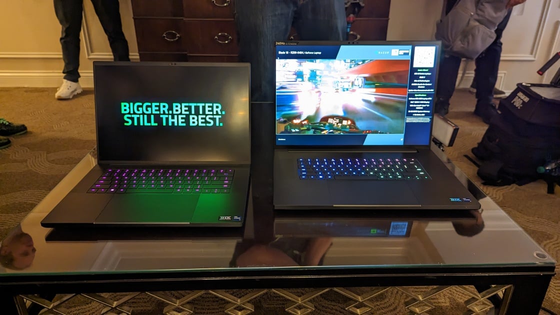jamesvgingerich's tweet image. #CES2023 Hands-On: Razer's Fresh Blade 18 and 16 Bring Big New Screen Sizes and Next-Gen Power. (PC Magazine) #ComputerHardware buff.ly/3IF6jWG
