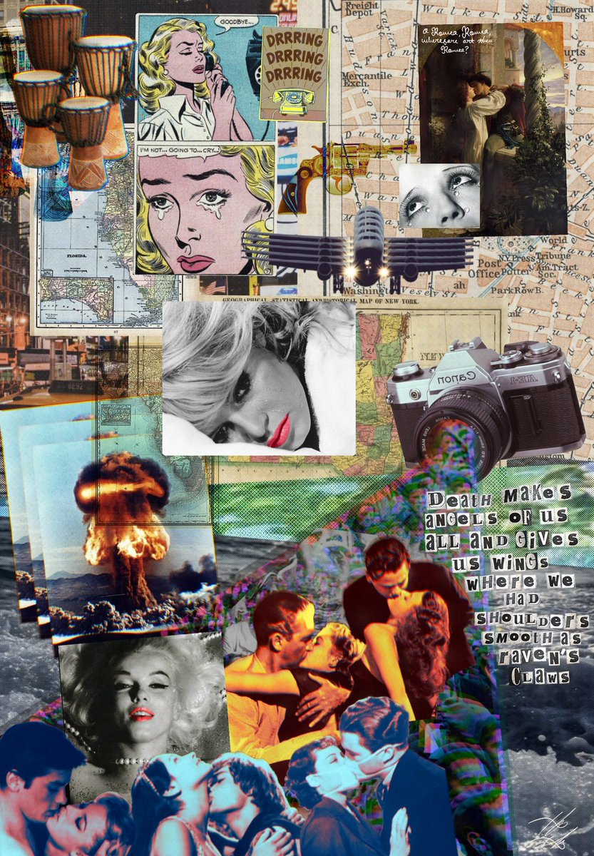 Death makes angels of us all and gives us wings where we had shoulders
Smooth as raven's claws - Jim Morrison

#collage #art #collageart