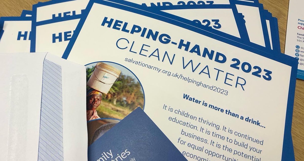 Helping Hand 2023 mailout day!

A poster and flyers are on the way.
Let us know which Clean Water Appeal launch meeting you can attend on Weds 18 Jan by filling out the form here 👇🏻👇🏻👇🏻

salvationarmy.org.uk/form/helping-h….
We’ll ping you an email with the zoom code to confirm your place