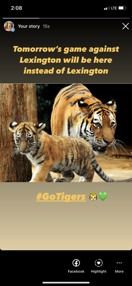 Tomorrow’s game will be here instead of Lexington #GoTigers #TDQ <a href="/CamsXMplus/">Cameron Clifft</a>