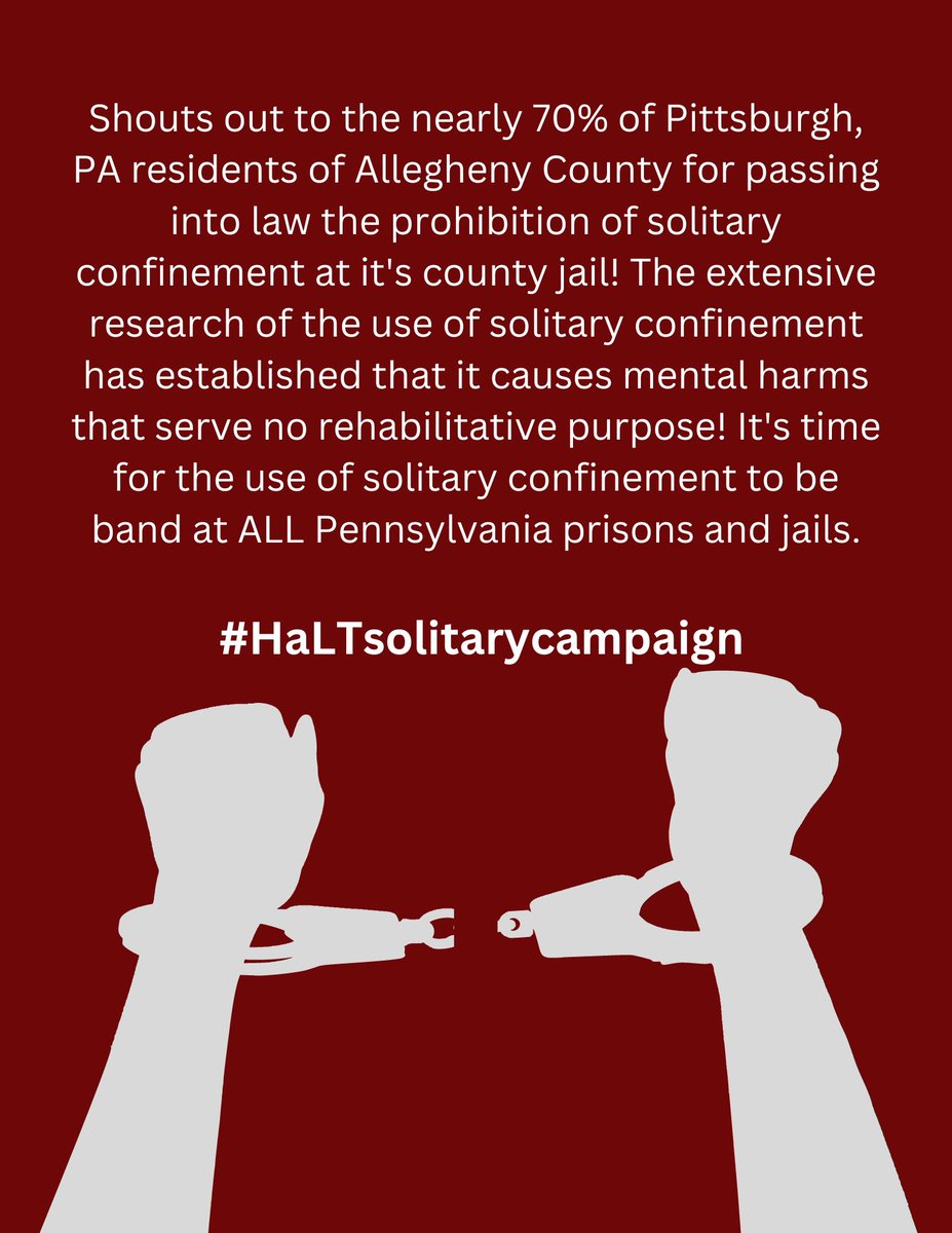 PLM would like to sincerely thank the #haltsolitary campaign for helping PA pass these much-needed reforms!