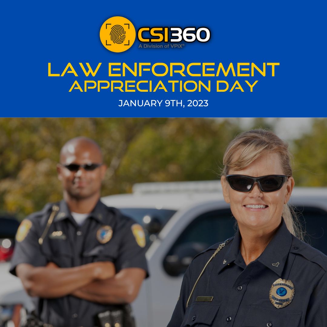 vpix360's tweet photo. January 9th is Law Enforcement Appreciation Day. The CSI360 team, a Division of VPiX® salutes the men and women of law enforcement for their dedication to their communities.

#lawenforcement #lawenforcementappreciationday #csi #crimescenereconstruction #crimesceneinvestigation https://t.co/JsWVGvL7Ed