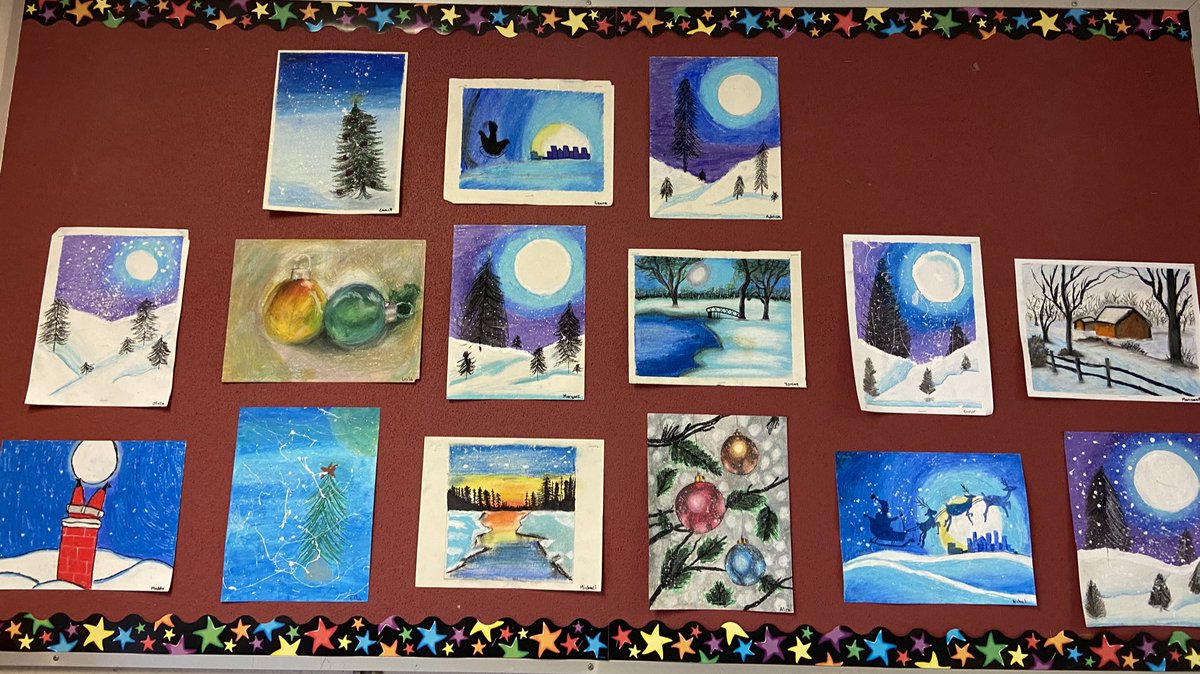 Mr_Litner's tweet photo. Grade 8 Pastel Art @StGregoryCS https://t.co/gZM8Z854pF