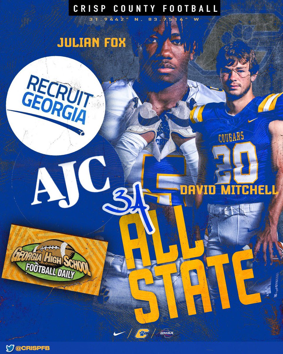 Congrats to <a href="/officialfox25/">Julian Fox</a> and <a href="/David_mitchell9/">David Mitchell</a> for making <a href="/AJCsports/">AJC Sports</a>, <a href="/GHSFdaily/">GHSF Daily</a>, and <a href="/RecruitGeorgia/">Recruit Georgia</a> All-State Teams‼️