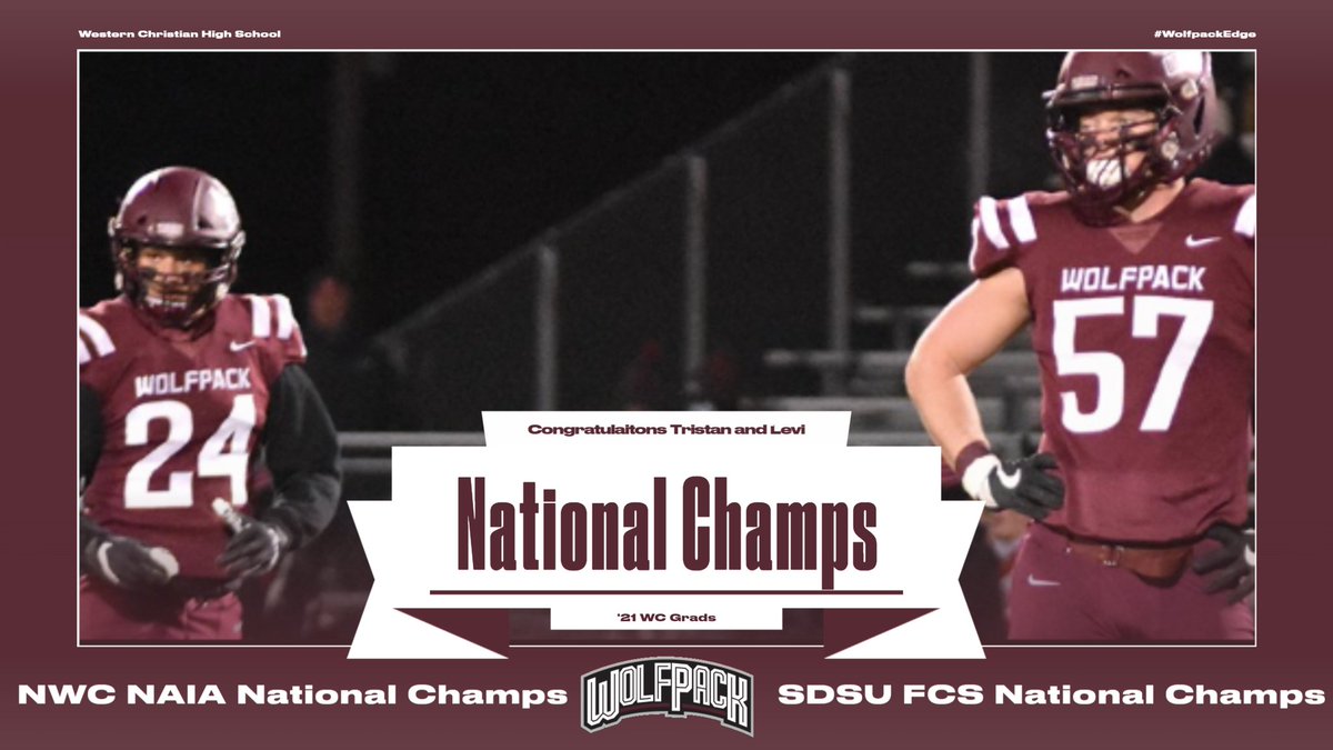 Congrats to two of our former players, <a href="/levivandenbos/">Levi</a> and <a href="/tmulder27/">Tristan Mulder</a> on being national champions! <a href="/GoJacksFB/">SDSU Football</a> <a href="/nwc_fb/">Northwestern College Football</a>