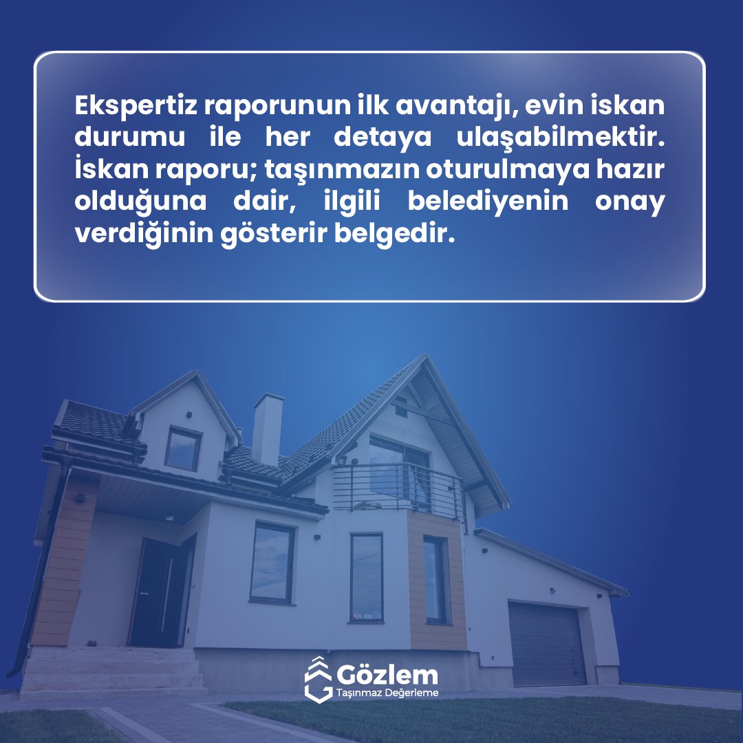 gozlemtd's tweet photo. Ekspertiz raporunun avantajlarından biri, evin iskan durumu ile her detaya ulaşabilmektir. İskan raporu; taşınmazın oturulmaya hazır olduğuna dair, ilgili belediyenin onay verdiğinin gösterir belgedir.
 #konutdeğerleme #gayrimenkul #değerlemeraporu #taşınmazdeğerleme https://t.co/bObqSYjAUU