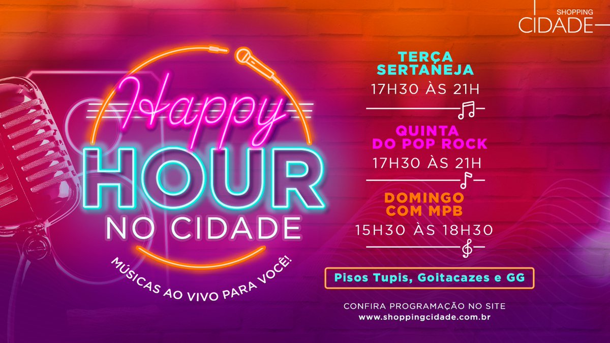 Shopping_Cidade's tweet photo. Que tal curtir um sertanejo, pop rock ou MPB no shopping mais tradicional e querido de BH? 🎵

Um chopp geladinho é a combinação perfeita com o happy hour! 🍺 

Chame os amigos e vem pro Cidade! 🧡 https://t.co/64b0ldBpSv