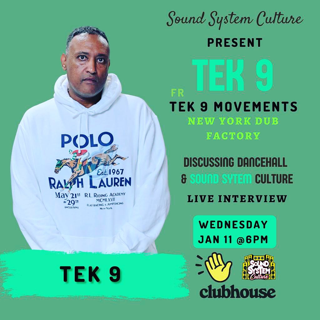 Brooklyn_Tek9's tweet photo. Check me out this Wednesday on clubhouse 
I will be talking everything from dub plate prices to soundsystem evolvement over the years from music to pricing to my view on this new era of sound culture compared to the old Golden era I grew up on https://t.co/ttbYCTY7Bs