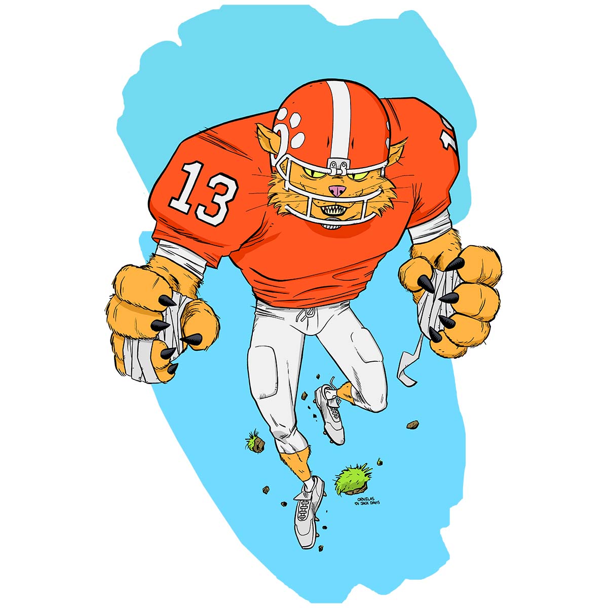 Recent commission. I was asked to approximate an Jack Davis style, no easy feat. Ink on Bristol. Digital Colors.
#BuyOrnelasArt #commissionsopen #supportlocalartists #shopsmall #supportindieartist #WildcatsFootball
#JackDavisHomage #footballart