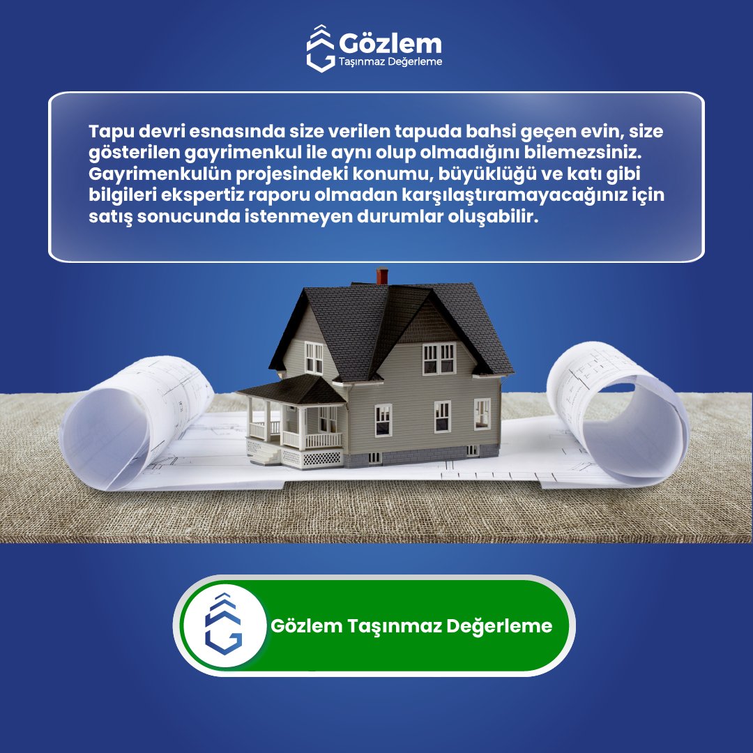 gozlemtd's tweet photo. Tapu devri esnasında size verilen tapuda bahsi geçen evin, size gösterilen gayrimenkul ile aynı olup olmadığını bilemezsiniz. 
#konutdanışmanlık #konutdeğerleme #gayrimenkul #değerlemeraporu #taşınmazdeğerleme https://t.co/ld4vePaSjB