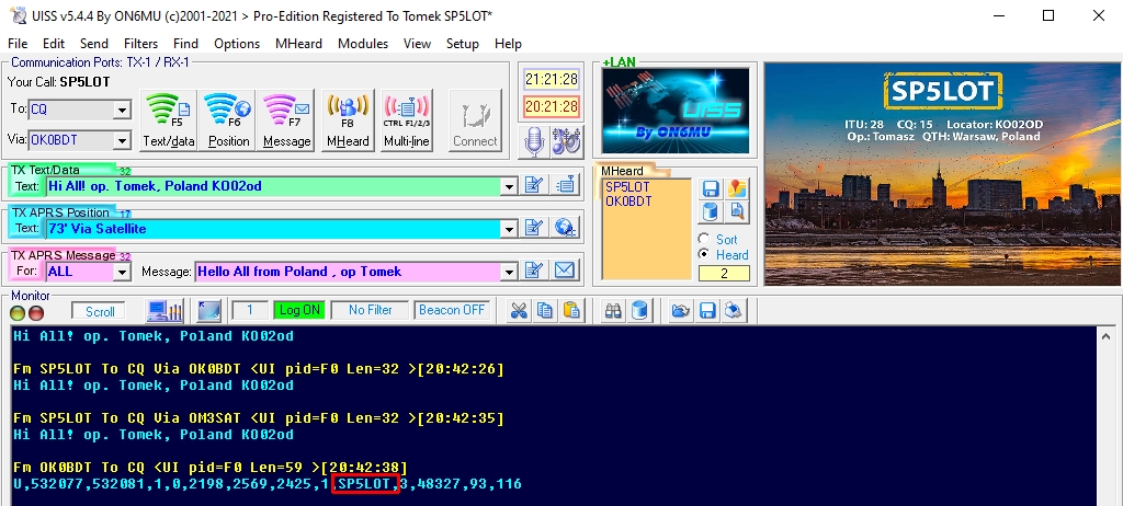 Tomek_SP5LOT's tweet photo. #BDSAT-2 🛰️Last pass over Poland. And a successful connection with the digipeater BDSAT2 at a frequency of 436.025 Mhz +- doppler. @SatNOGS @CEITEC_Brno
@kapjp https://t.co/lqNhxAs68h