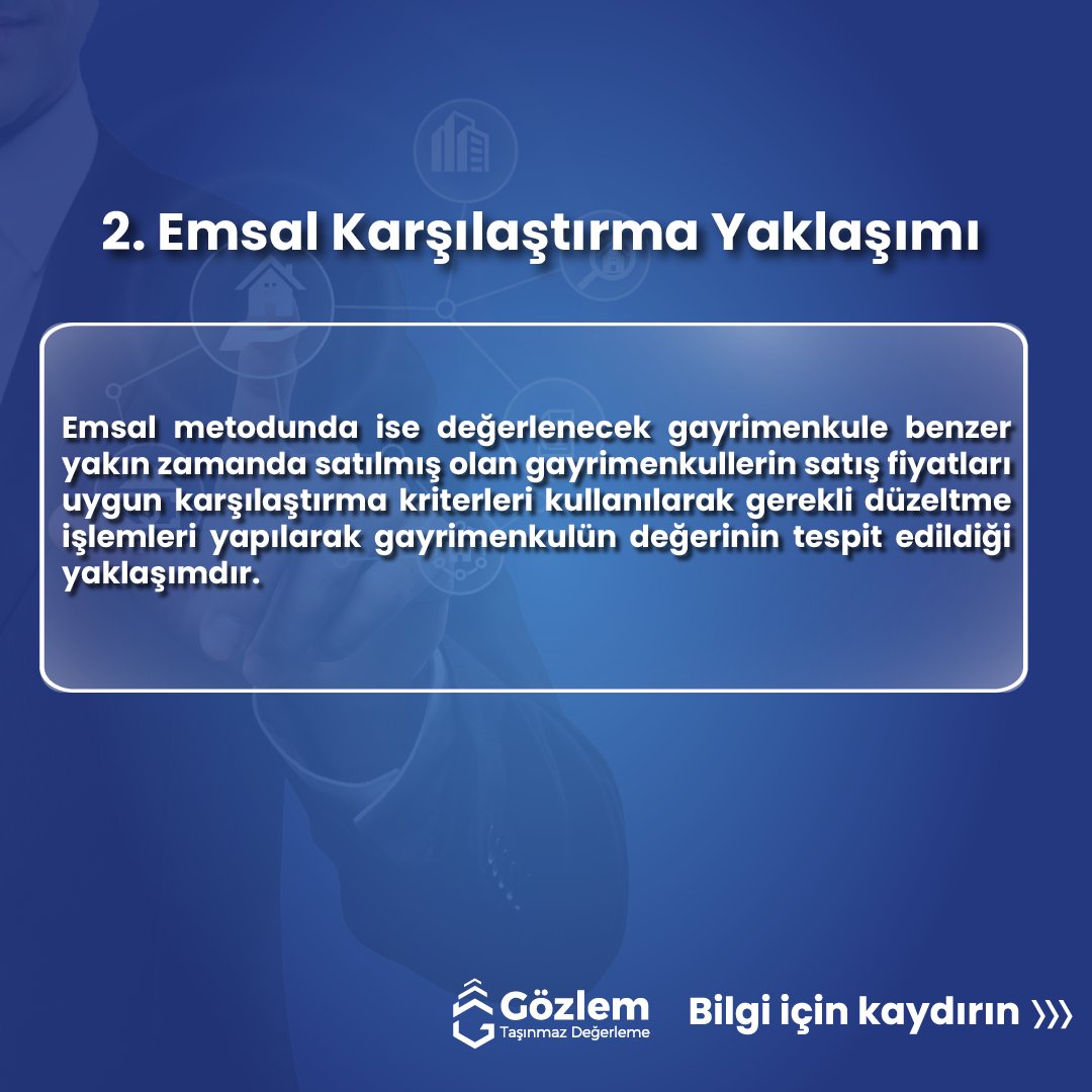 gozlemtd's tweet photo. 1. Maliyet Yaklaşımı
2. Emsal Karşılaştırma Yaklaşımı
3. Gelir İndirgeme (Kapitalizasyonu)
Yaklaşımı
#konutdanışmanlık #konutdeğerleme #gayrimenkul #değerlemeraporu #taşınmazdeğerleme https://t.co/vSpHPseAJE
