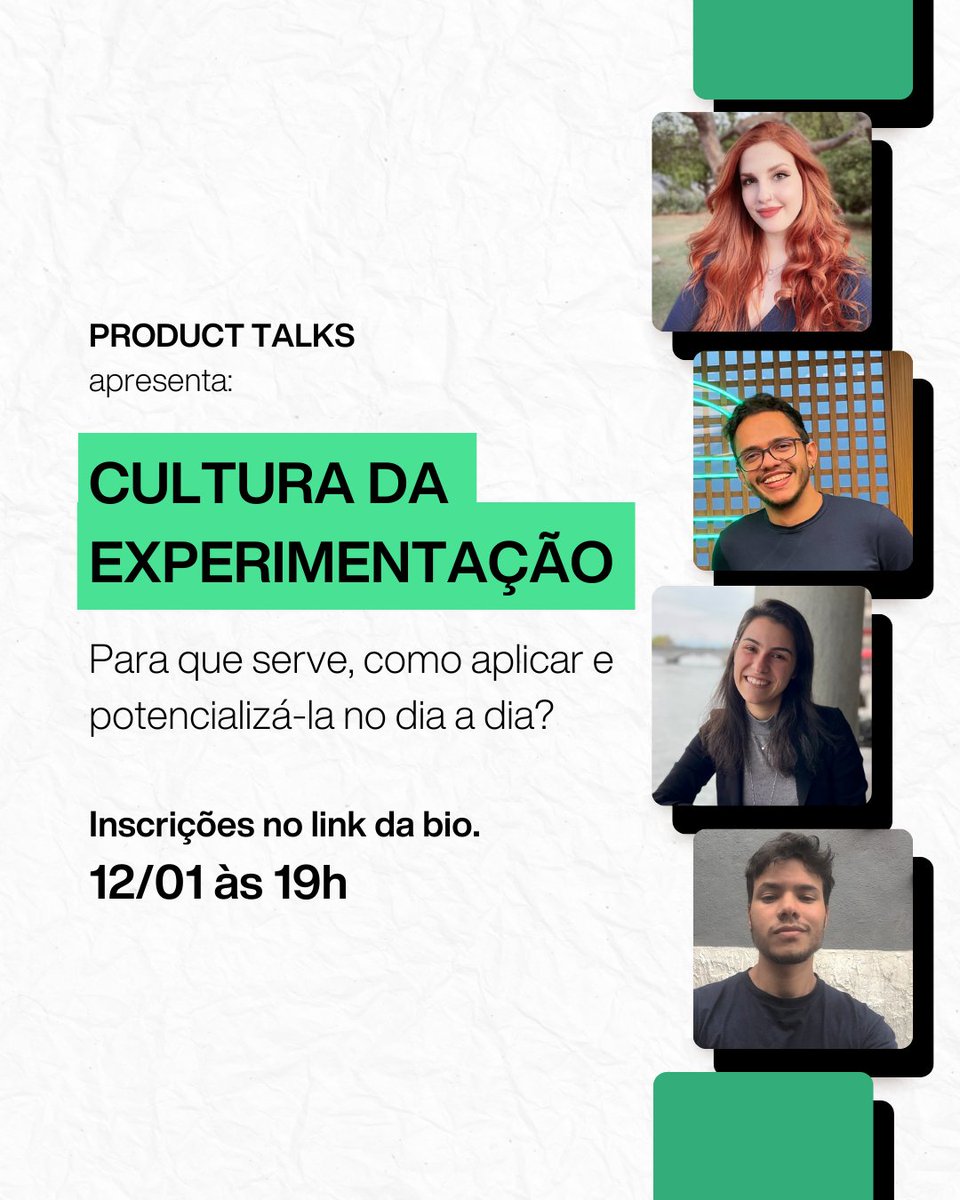 Qual o melhor caminho para a assertividade? A experimentação! 💡

Por isso, nosso time de Product Hacking preparou um evento especial para quem quiser aprender como colocamos em prática a cultura da experimentação!

📆 Quando: 12/01, às 19h
✅ Inscrições: lnkd.in/dkf5QBx3