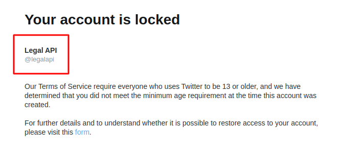 henriquelrocha's tweet photo. @Twitter @TwitterSupport 
I own the legalapi account. Adding the wrong birthday. I am 45 years old. I was trying to put the date of birth of the company.
How unlock? https://t.co/wUPf8ZBYyo