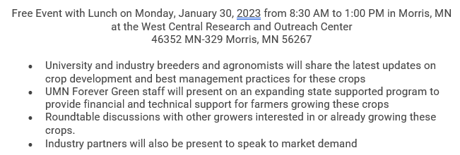 PaulGregor14's tweet photo. KWS and UMN Forever Green want to invite you to a grower-focused meeting on the latest research and new support available for: Kernza® perennial grain, winter camelina, winter barley, and Hybrid Winter Rye

**PLEASE REGISTER ** at https://t.co/K8EaxBod1Q https://t.co/yrOD0Pnmgq