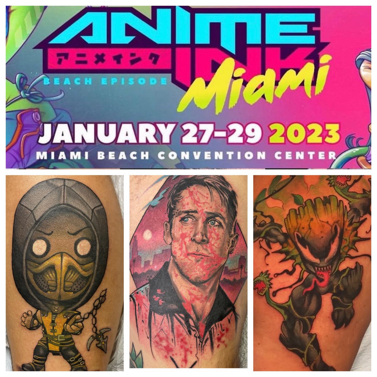 Doing my first anime show and even tho I don’t do any thing anime. I love doing pop culture stuff and will have cool one off flash available as well! #tattoos #anime #Convention #miami