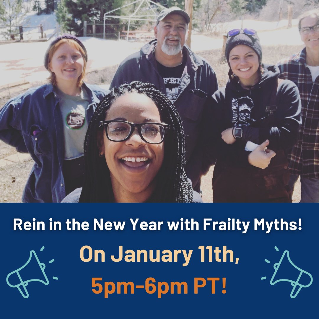 🎉Join Frailty Myths this WEDNESDAY AT 5 pm PT/ 8 pm ET for a relaunch party to celebrate the new year and raise money for our in-person workshops!
At the celebration, you can expect insights from our board, short tutorials &amp; lessons, and more! 

RSVP: frailtymyths.networkforgood.com/events/51578-f…