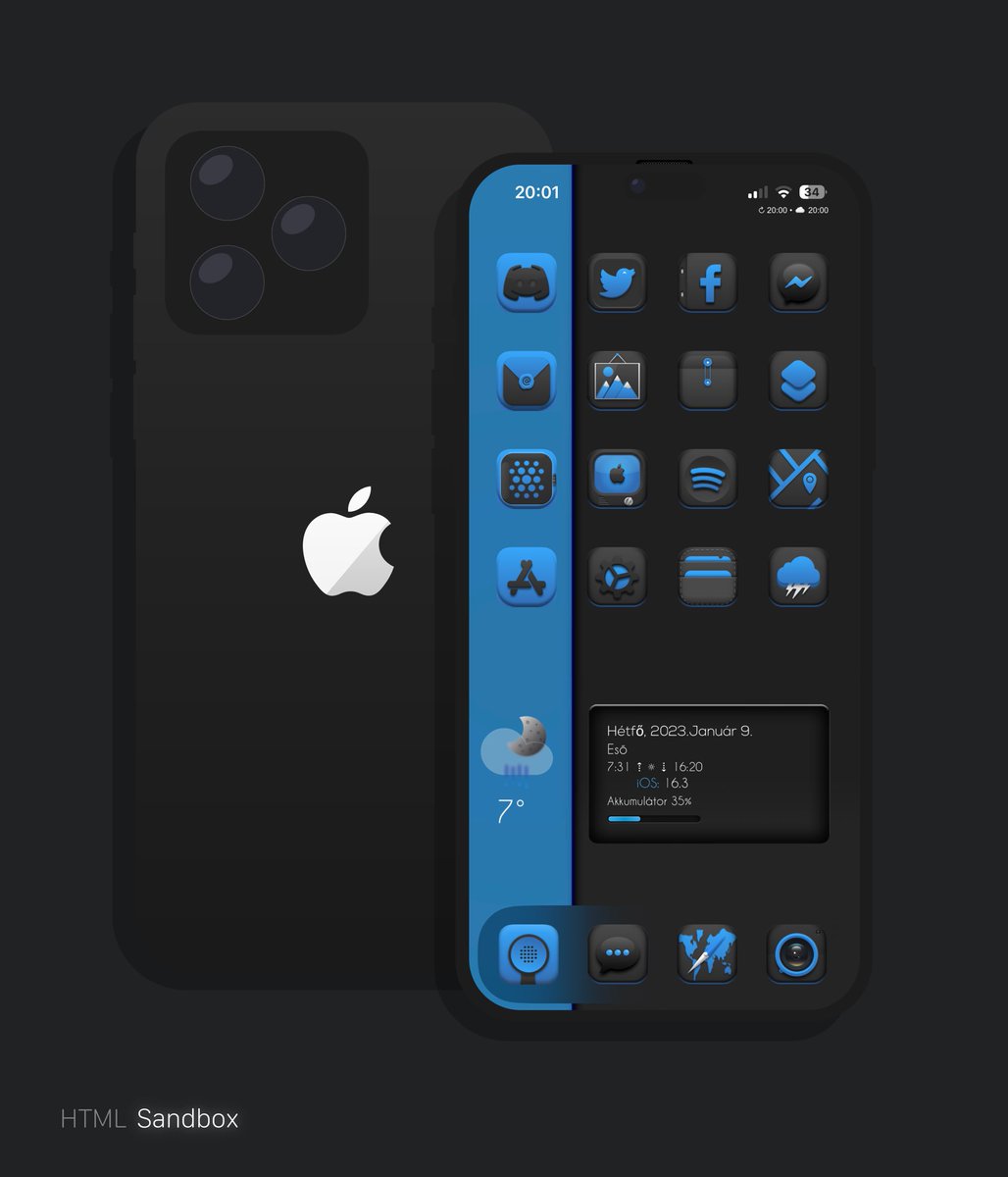 GaracziLaszlo's tweet photo. HTML Sandbox v2
@thewaytozion
HS
@Dazednconfuzed4
Icons
@A7laFe
Mockup
@Attairdu57slm
#iOS163
#iPhone14Pro
#nojailbreak
#TheBlues_Juli4n
#DeadBlue
#BlueDead https://t.co/VtePnAUfOk