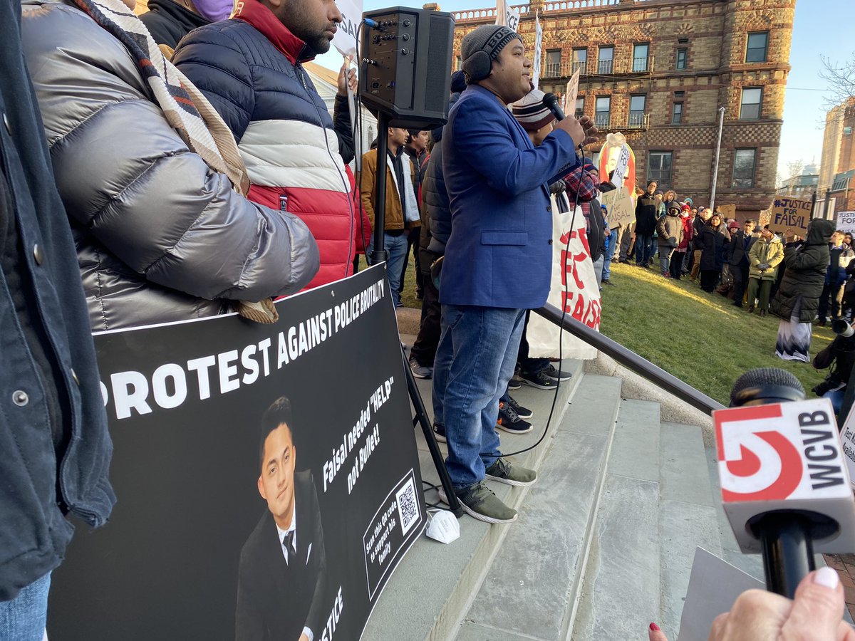 MaryWCVB's tweet photo. Right Now: Anger and frustration boil over at Cambridge City Hall over the deadly police shooting of 20 yr old Sayed Faisal. The community wants answers &amp; justice for this UMass student who they say needed help, not a police bullet. #WCVB https://t.co/EsUInm9DiH