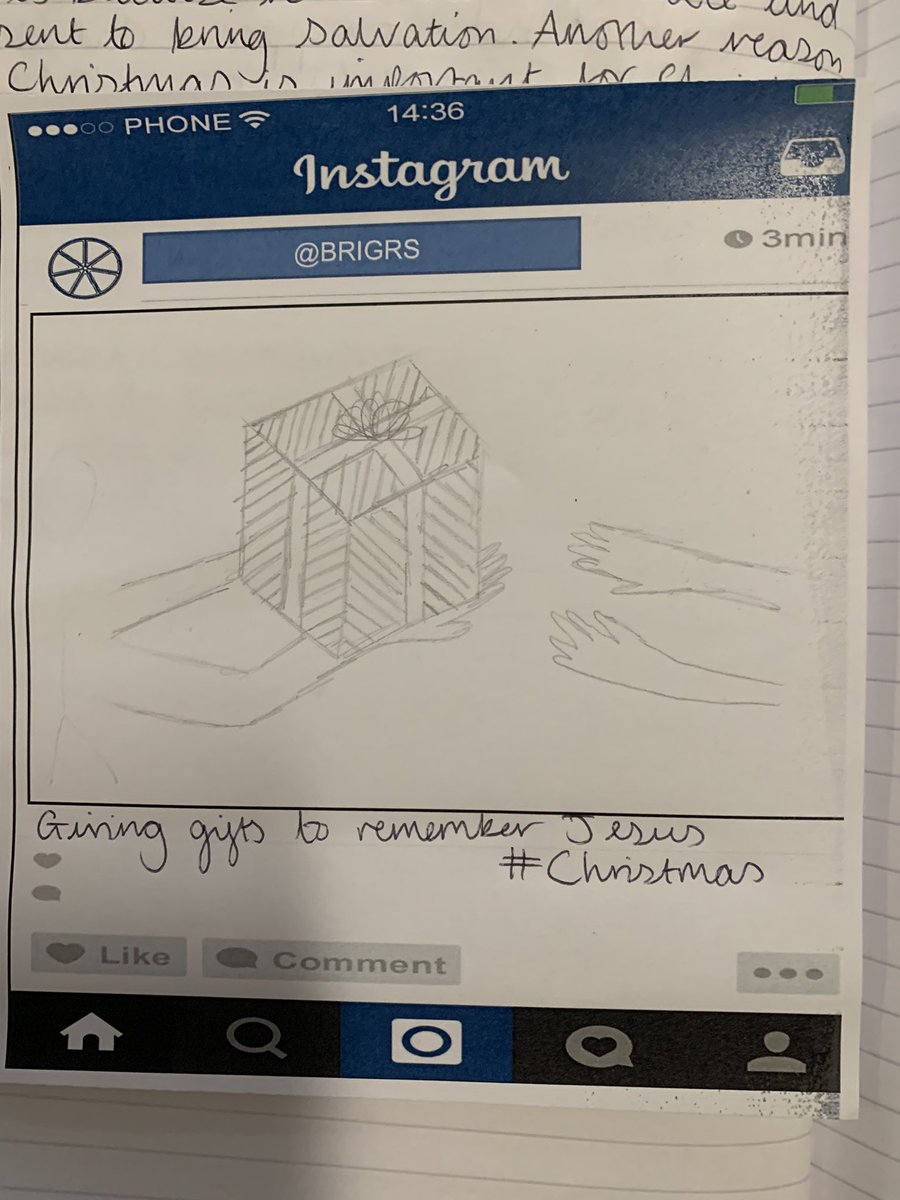 MissKBrennan_'s tweet photo. Our Y10s have been creating Instagram posts on the religious meaning of Christmas, what do you think 👀 @BrigshawRS https://t.co/a9y2WtLFjc