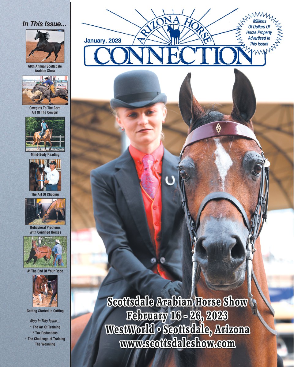The countdown is on for the Greatest Arabian Horse Show On Earth - February 16-26, 2023, at WestWorld, Scottsdale, AZ, USA. 
1 Month, 6 Days!

scottsdaleshow.com