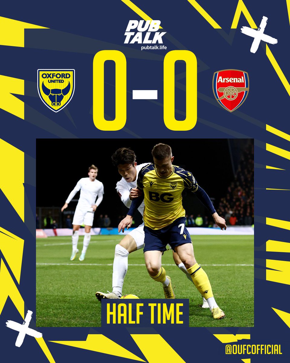 OUFCOfficial's tweet photo. ⏱️ Level at the break with Arsenal!

🟡🔵 #OUFC | @PubTalkMola https://t.co/TjmKfHPAsi