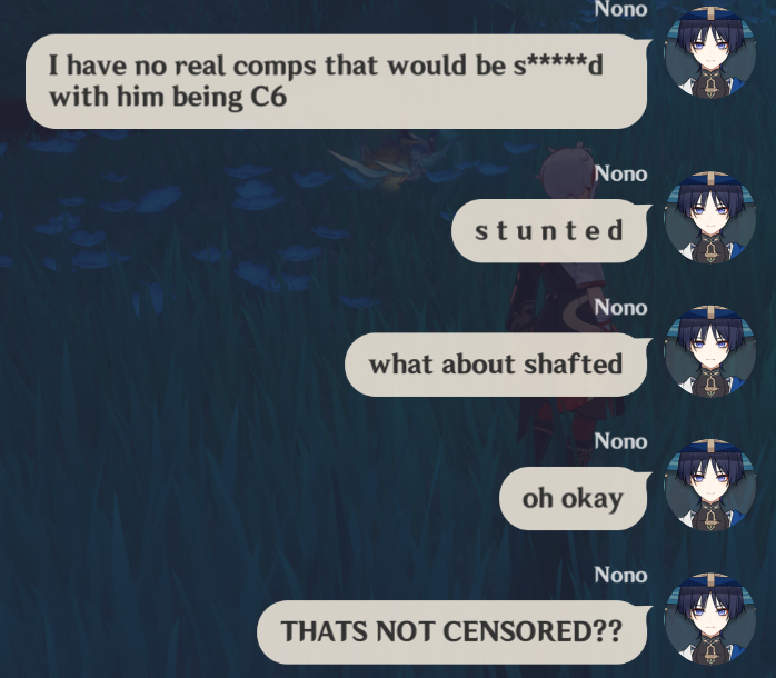 NonoKuya's tweet photo. #Genshin can someone explain the rules of censorship https://t.co/txn6GvNFI1