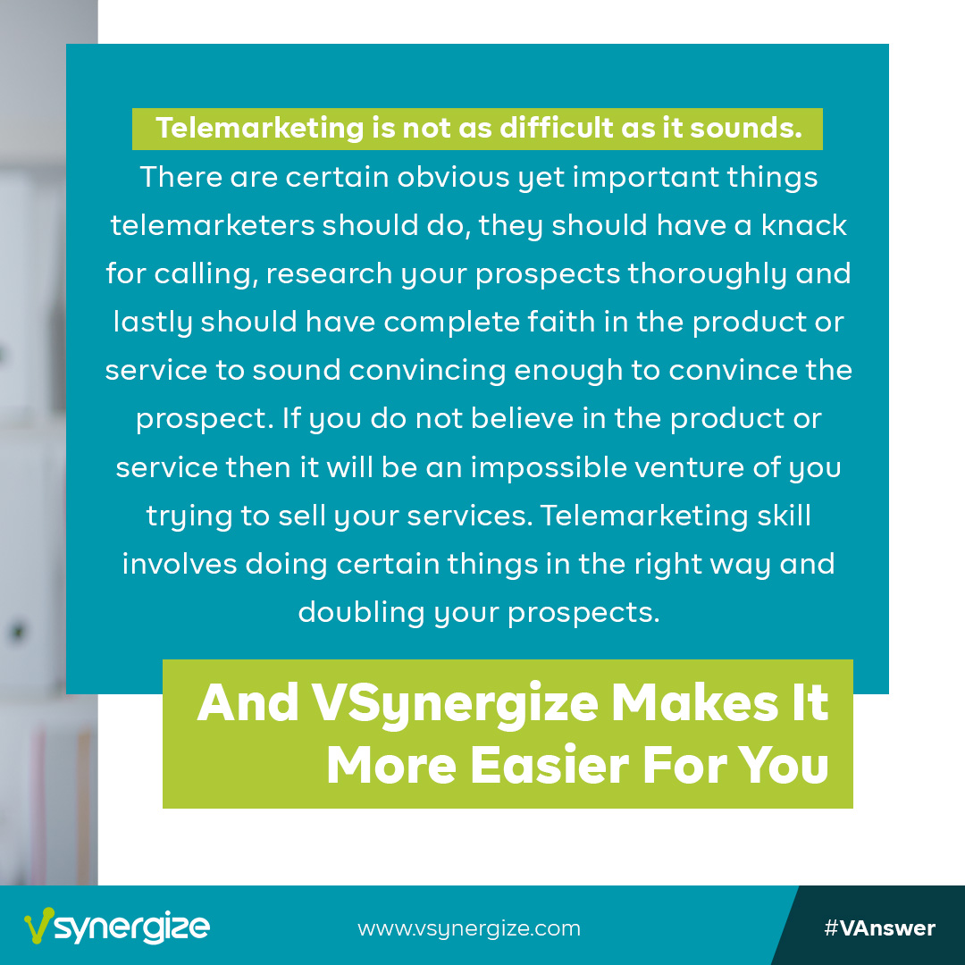 Vsynergize_'s tweet photo. For all telemarketers! 

Get in touch with us to learn more, https://t.co/9iI6nLYvoS

#VAnswer #FAQ #leads #leadgenerationservices #leadgenerationmethods #leadgeneration #leadconversion #businesssolutions #growthpartners #outsource #outsourcingservices #outsourcingsolutions https://t.co/WIvKHmUU3i