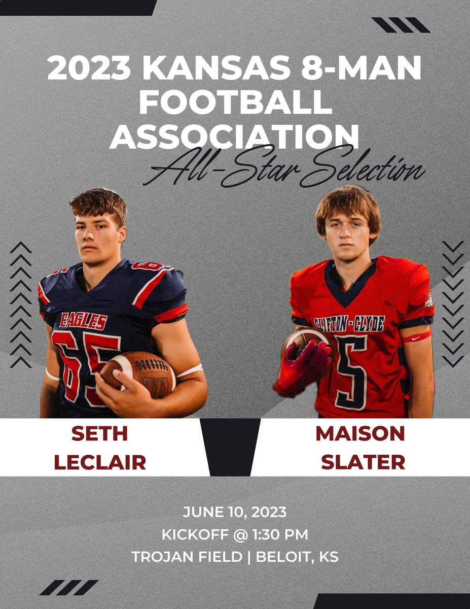 #EagleNation is excited and proud of <a href="/seth_leclair/">Seth LeClair</a> &amp; <a href="/MaisonSlater/">maison slater</a> on their recent selection to play in the KEMFA All-Star Games this summer! Go Eagles! 🦅🏈#Family