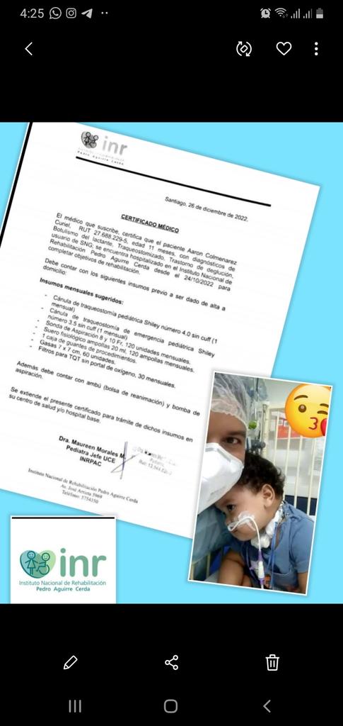 YRKISMAR's tweet photo. Hola, Soy Aarón Colmenarez tengo 1 año de edad. Me encuentro en la Ciudad de Santiago de Chile, mis papis son Venezolanos.Estoy hospitalizado en el Instituto de Rehabilitación Pedro Aguirre Cerda desde el 24/10/2022. https://t.co/vunThjIEft