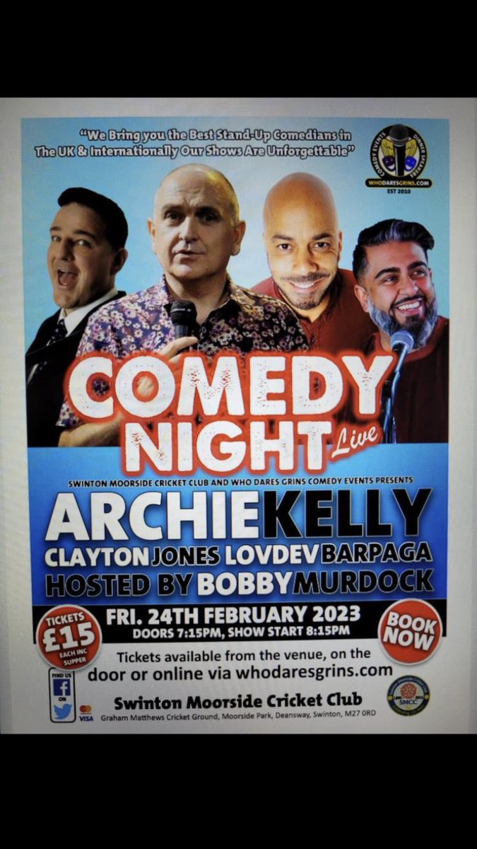SwintonMoorside's tweet photo. Always a great laugh.. get yourself down for our 2023 comedy night… https://t.co/GEY429cpgM