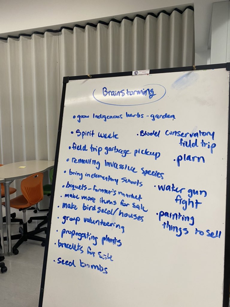 nico1e's tweet image. I love it when I come back to school after a day away and find out my environmental club did a brainstorm without me 😍😍😍 #sd36learn