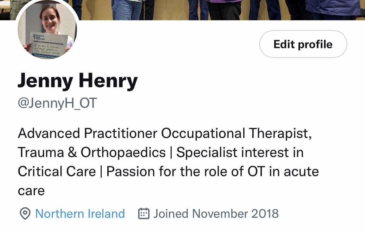 JennyH_OT's tweet photo. Delighted to take up post as the 1st Advanced Practitioner #OT in trauma & orthopaedics at @SouthernHSCT #Biochange @RCOTNIreland @RCOT_TMH https://t.co/MAIbN9QoSM