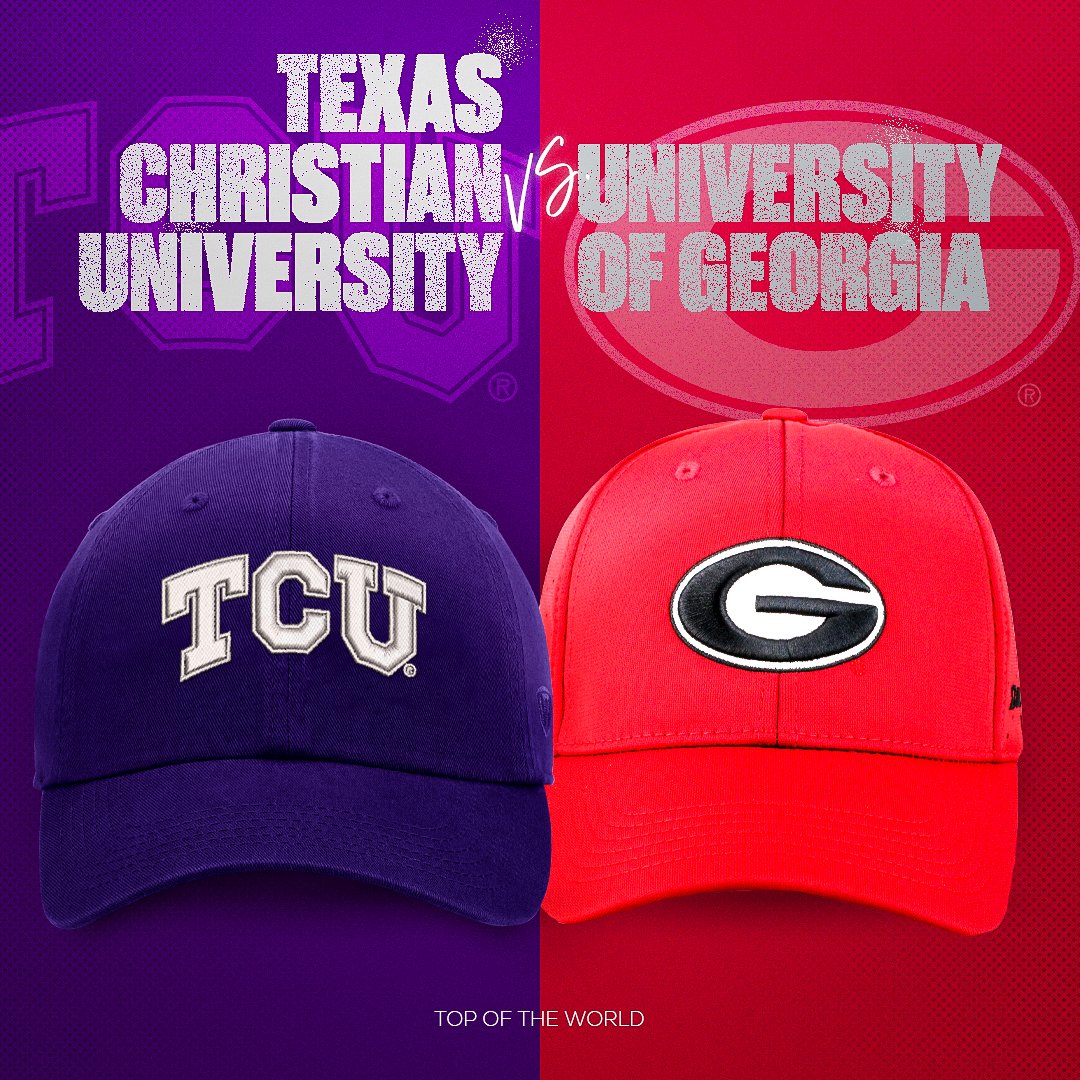 It's NATTY time, baby! No. 3 TCU takes on No. 1 Georgia tonight for the big one.  Show your support with all of the best TOW gear!

#NationalChampionship #NCAA #TCU #Georgia #HornedFrogs #GoDawgs #Natty
