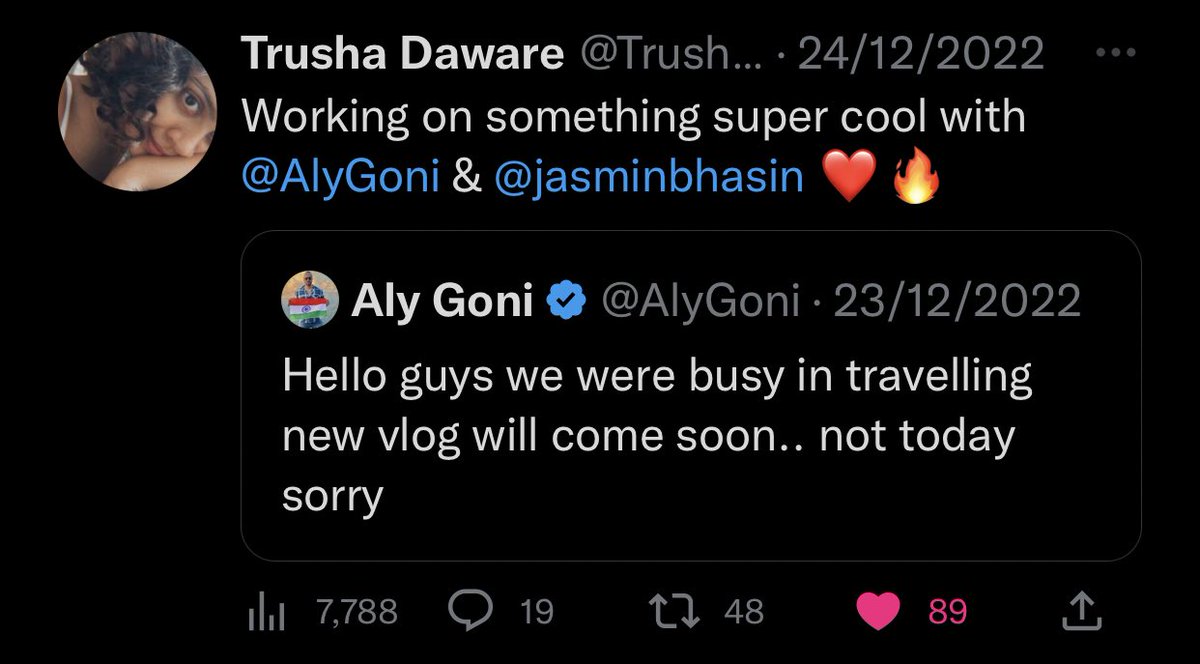 Team @MyQyuki @TrushaDaware @jasminbhasin @AlyGoni WHY😕🥲

You got our hopes high and our sabr is dead now🙇🏻‍♀️ i hope it’s gonna be a great come back aftr a month break🤞🏻❤️

#JasminBhasin #AlyGoni #JasLy #JasLyYoutubeChannel #JasLyians