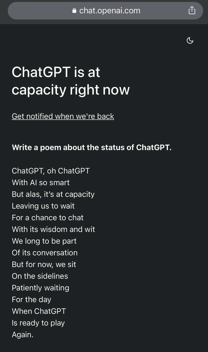 Thank for keeping me waiting, I can smell wait list coming and then boom pay your way in . .#ChatGPT 😁

#Microsoft #bing  uncle #ElonMusk