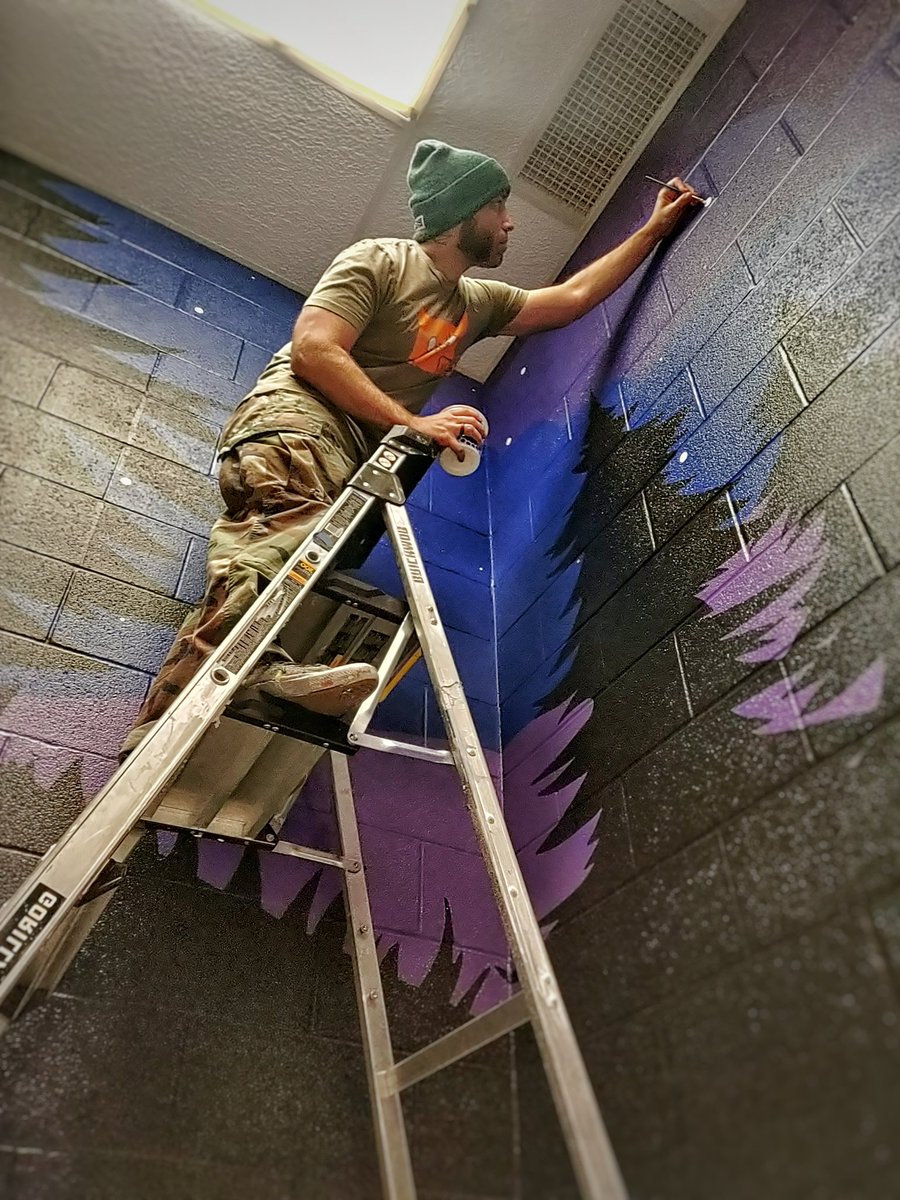 Putting the finishing touches on a calming forest night scene I created for the incarcerated youth who need an escape. 

#mural #wallart #artheals #painting #forest #jiac #brickmob #brickmobbrickup