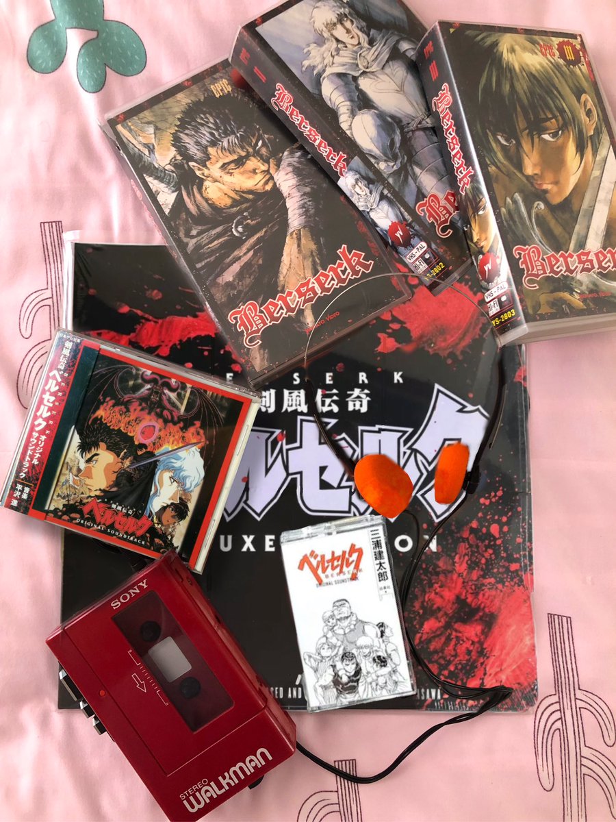 MewJes's tweet photo. A little love for Berserk ❤️ I've never listened to a soundtrack like that of this anime so much! I get chills every time I listen to it #Berserk #vhs #vinyl https://t.co/FD2usUTxsY