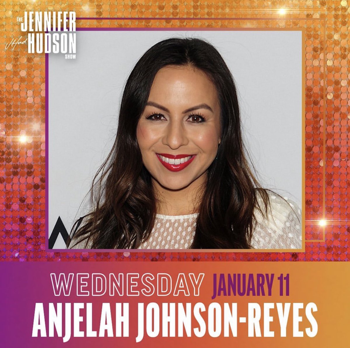 WeLoveAnjelah's tweet photo. You guys… @anjelahjohnson is going to be on @JHudShow this Wednesday, 1/11! Make sure to tune in or set that DVR. #BumpWatch #anjelahjohnson #jhud #comedy #standup #fanjelah #jenniferhudsonshow https://t.co/boDM9eF6Qw