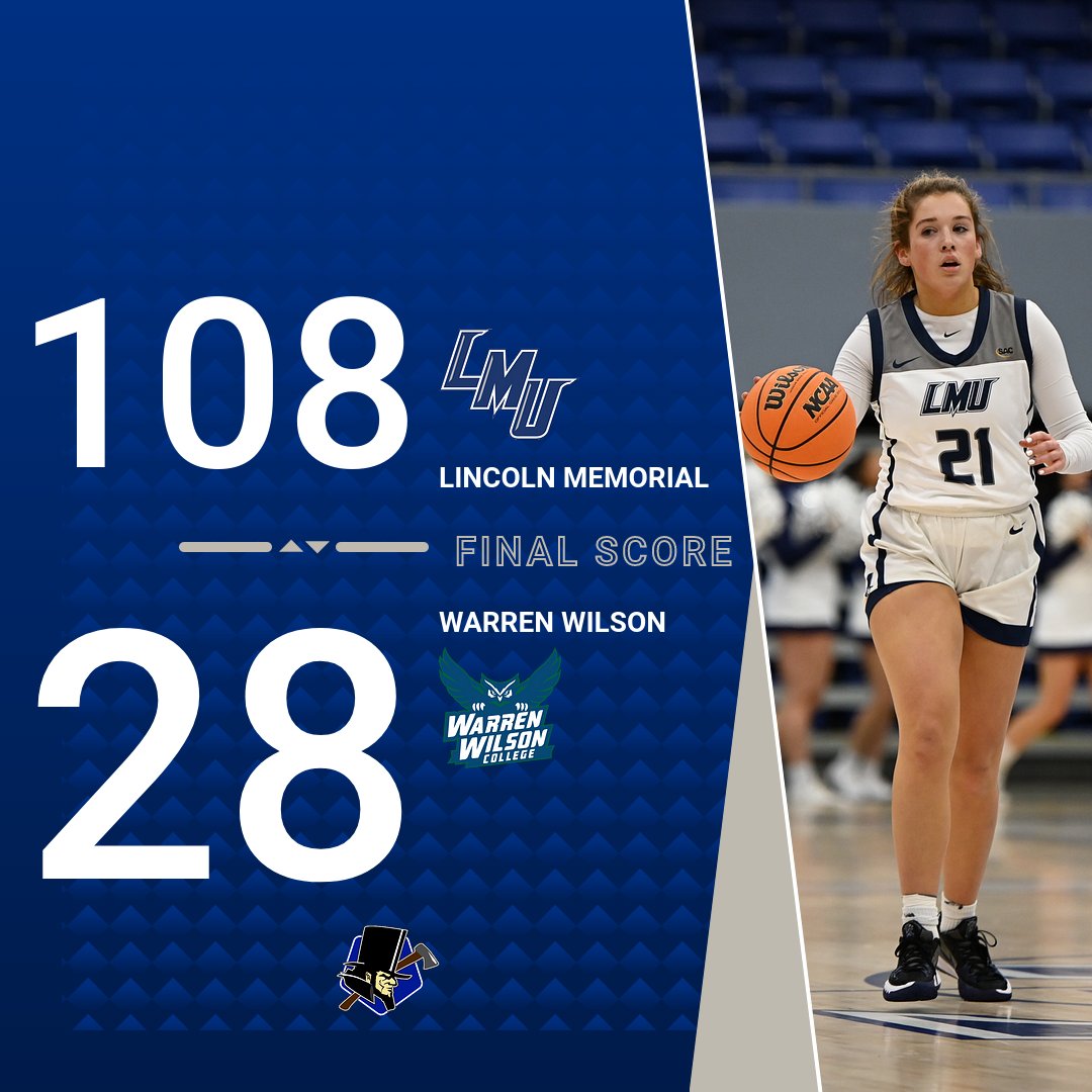 LMUWBasketball's tweet photo. Lady Railsplitters 108, Owls 28
The 80-point win is the highest margin of victory in program history!
#GoSplitters #SharpenYourAxe https://t.co/ciXLXW0j24