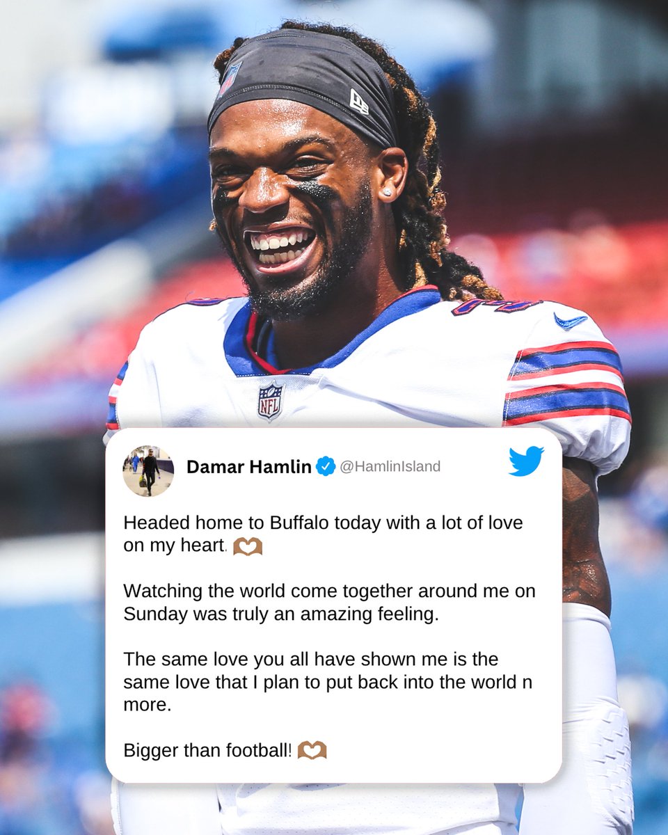 ESPNNFL's tweet photo. Damar Hamlin vows to pay it forward 💙❤️ https://t.co/AtwWbRtytq