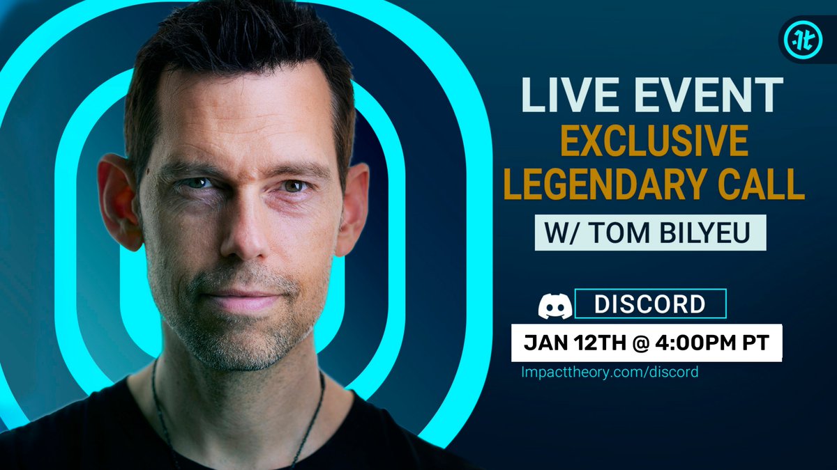 FoundersKeyIO's tweet photo. 🚨Attention all Legendary #ITFK Holders!
⏲️The next #ITFK Legendary Call is Thursday January 12th @ 4:00PM PT!
🗺️Join us in the Legendary Lounge within the Impact Theory Discord.
🔗https://t.co/yTpU1KzOm0
See ya there! #BeLegendary https://t.co/hjeepC7uqS