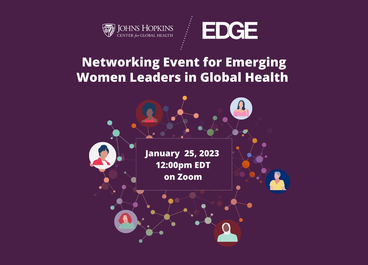 Johns Hopkins CGH (@jhuglobalhealth) on Twitter photo Join us for a virtual round-robin table networking session on Zoom in which we will meet new people and reflect on the year to come, our goals, and how we can support each other.
jh.zoom.us/meeting/regist…
<a href="/JohnsHopkinsSPH/">Johns Hopkins Bloomberg School of Public Health</a> <a href="/JHUCarey/">Johns Hopkins Carey Business School</a> <a href="/HopkinsMedicine/">Johns Hopkins Medicine</a> <a href="/JHUNursing/">Hopkins Nursing</a> <a href="/SAISHopkins/">Johns Hopkins SAIS</a> Join us for a virtual round-robin table networking session on Zoom in which we will meet new people and reflect on the year to come, our goals, and how we can support each other.
jh.zoom.us/meeting/regist…
<a href="/JohnsHopkinsSPH/">Johns Hopkins Bloomberg School of Public Health</a> <a href="/JHUCarey/">Johns Hopkins Carey Business School</a> <a href="/HopkinsMedicine/">Johns Hopkins Medicine</a> <a href="/JHUNursing/">Hopkins Nursing</a> <a href="/SAISHopkins/">Johns Hopkins SAIS</a>