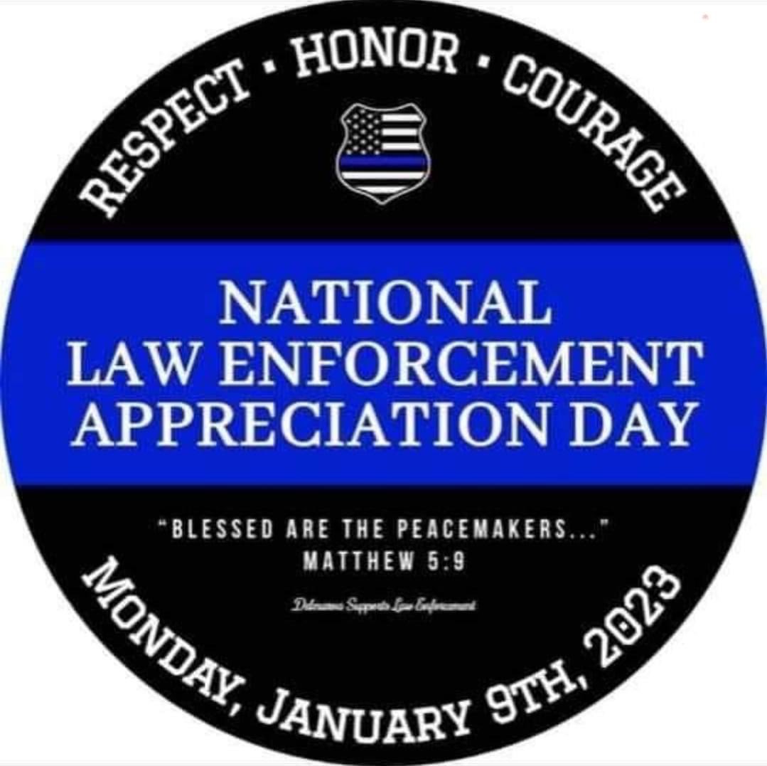 WaynesboroVAGOP's tweet photo. Happy National Law Enforcement Day to our men and women in uniform across the country and especially here in our community. Your selfless dedication, courage and strength is so appreciated! #nationallawenforcementday https://t.co/R888F6PQqz