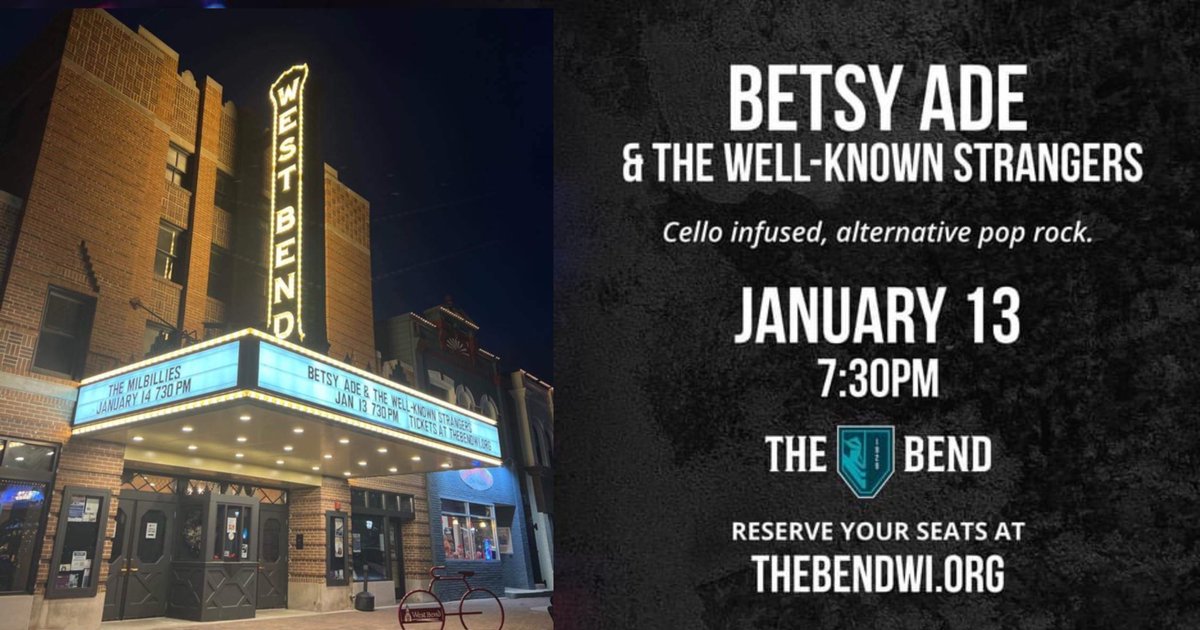 Who’s ready for <a href="/TheBendTheater/">The Bend Theater</a> in <a href="/WestBend/">City of West Bend</a> this Friday?
WE ARE! We can’t wait to see your smiling faces!
#indiemusic 
#westbendmusic