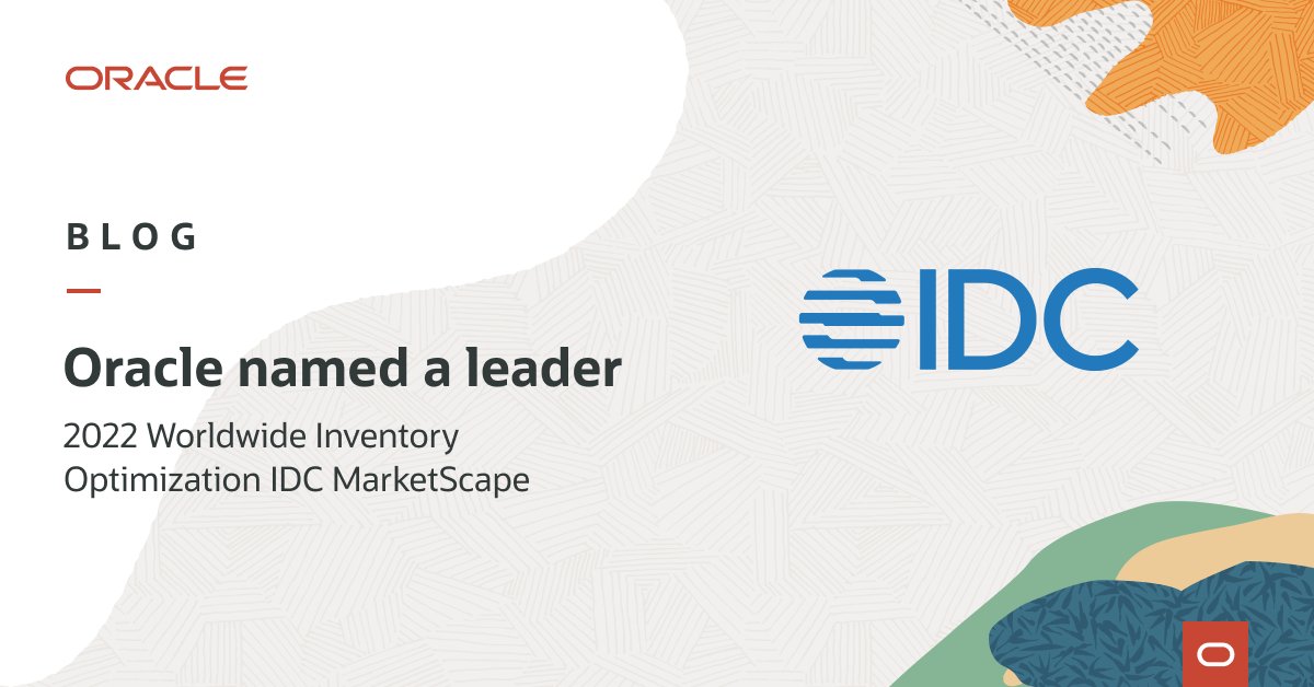 RandiHope1's tweet photo. .@Oracle named a Leader in the @IDC MarketScape for Worldwide Supply Chain Inventory Optimization. With so much variability in the #SupplyChain, it's time for companies to review strategy and make sure that a supply chain planning suite is part of it. https://t.co/9PmmeOjDuA https://t.co/lhHQbXxGEA
