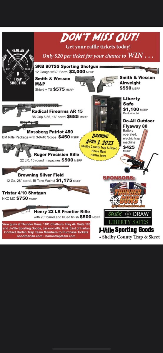The Harlan Trap Team is doing a fundraiser for the upcoming season to help offset the costs of ammunition and targets for the kids. Let me know if you would like to help in anyway!  Thanks!
