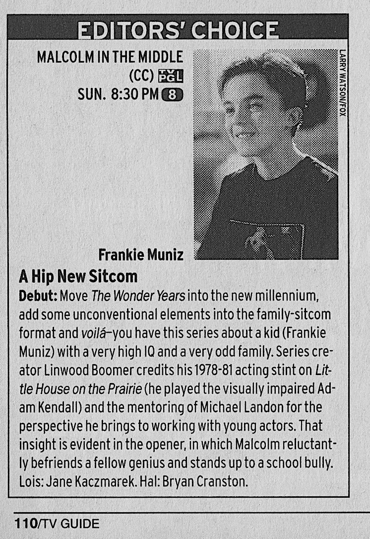 RetroNewsNow on Twitter "📺'Malcolm in the Middle' DEBUT (TV Guide