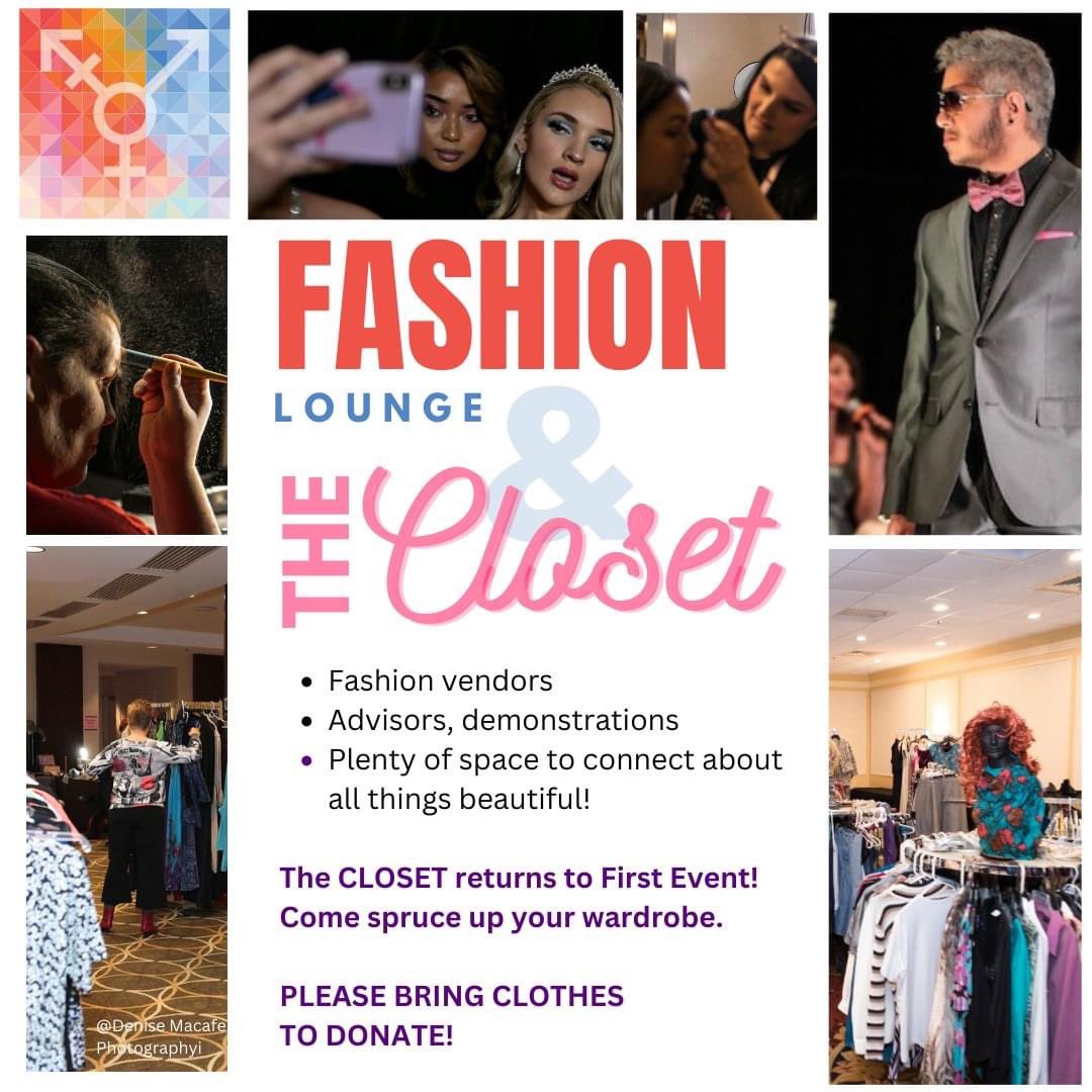 Come visit the Fashion Lounge at First Event 2023 for all things beautiful. Plus, The Closet returns to First Event — why not come spruce up your wardrobe? And don't forget to bring your clothing donations!
firstevent.org/registration/
#firsteventconf #lgbtqcommunity  #transpride